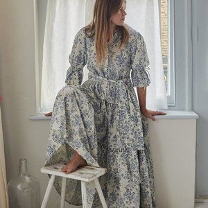 EUC Daydress Colette Blue Chintz Trail Size XS/S **PLEASE READ**